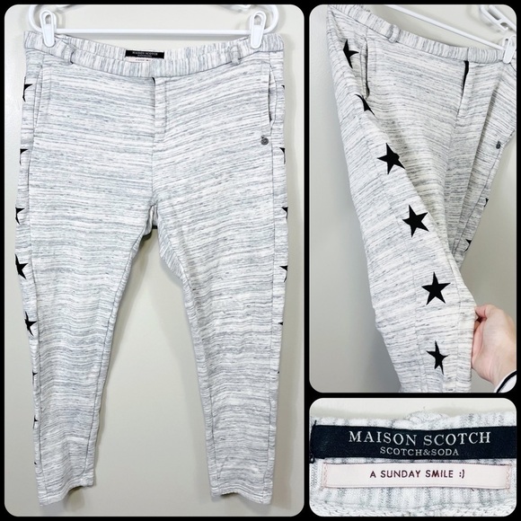 SCOTCH & SODA Maison Scotch Heather Gray w Star Sides Casual Sweat Pants - 2 - Picture 1 of 10